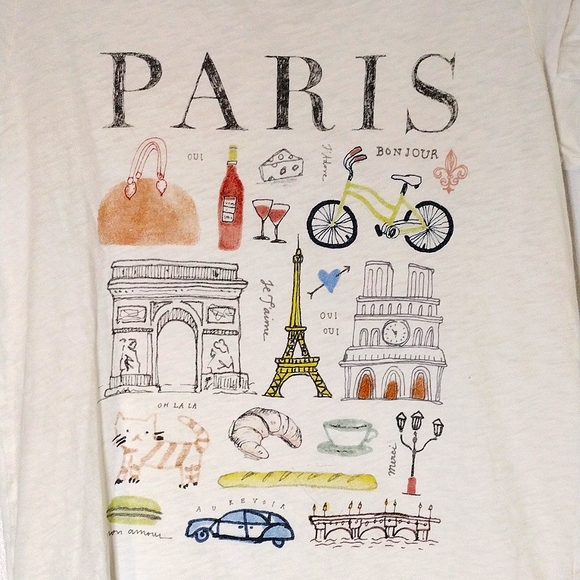 J Crew Small Collector Tees Paris cozy soft cute t shirt short sleeve - Picture 4 of 7